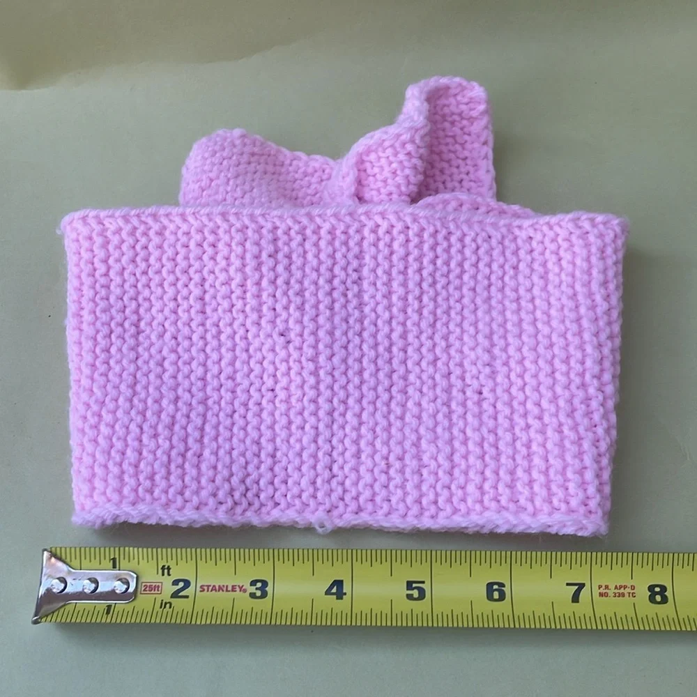 New light pink hand knitted acrylic/wool blend headband/ear warmer